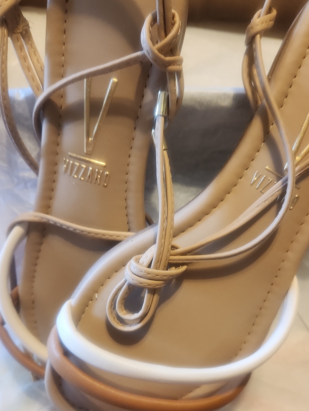 Vizzano Beige Knotted Multi-Strap Sandals